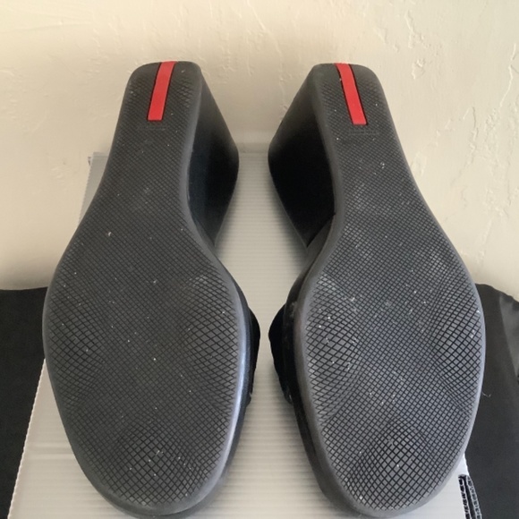 Prada Linnea Rosa Black Size 9(39) Wedge Sandal - Picture 8 of 9